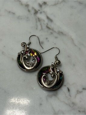 Pheonix Earrings with Iridescent Inlay